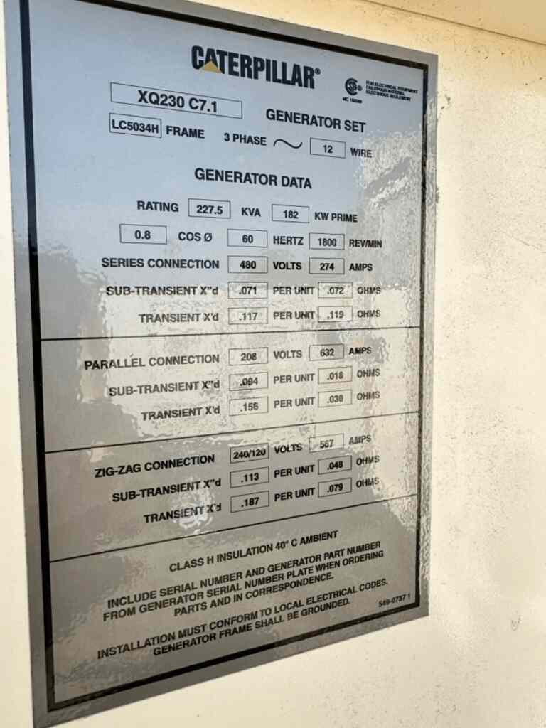 Caterpillar XQ230 Trailer Mounted Diesel Generator